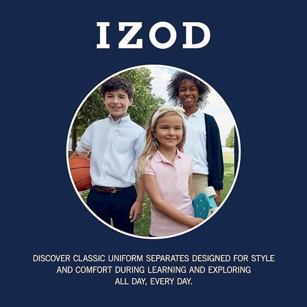 IZOD Girls Khaki Bermuda School Uniform Shorts Adjustable Waist Stretch Size 3 - Picture 5 of 5